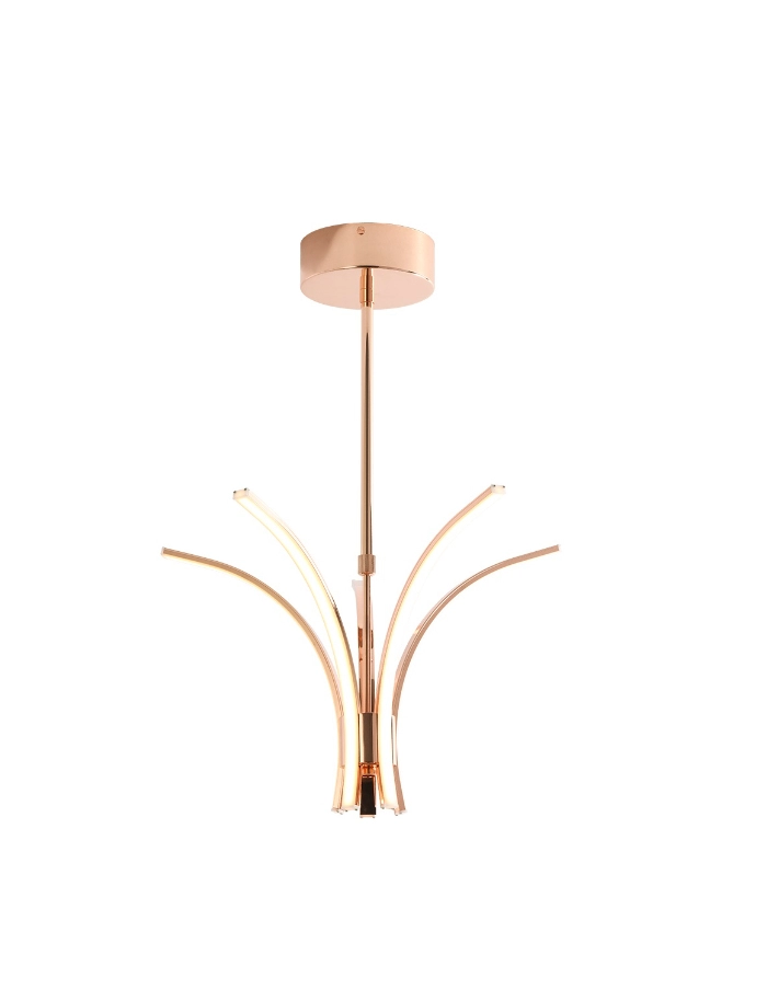Araña LED 42W Laika 5 brazos cobre Markas Iluminacion blanco calido